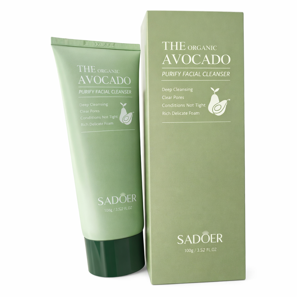 SADOER Limpiador Facial con Extracto de Aguacate 100g – Hidratación y Limpieza Profunda